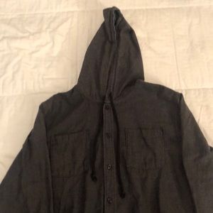 Men’s hooded button down T-shirt